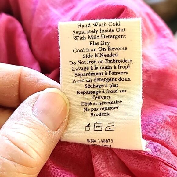 LOVESHACKFANCY Edie Dress Pink Tie Dye Lace Midi XS - Picture 11 of 16